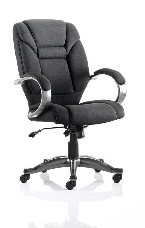 Galloway Executive Chair Black Fabric With Arms - NWOF