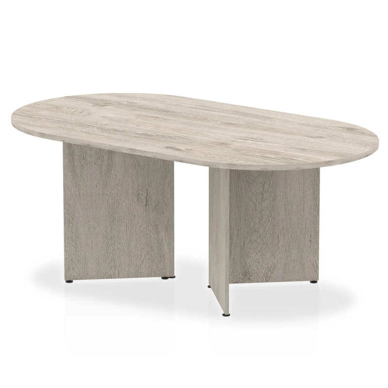Impulse Boardroom Table Arrowhead Leg - Grey Oak - NWOF