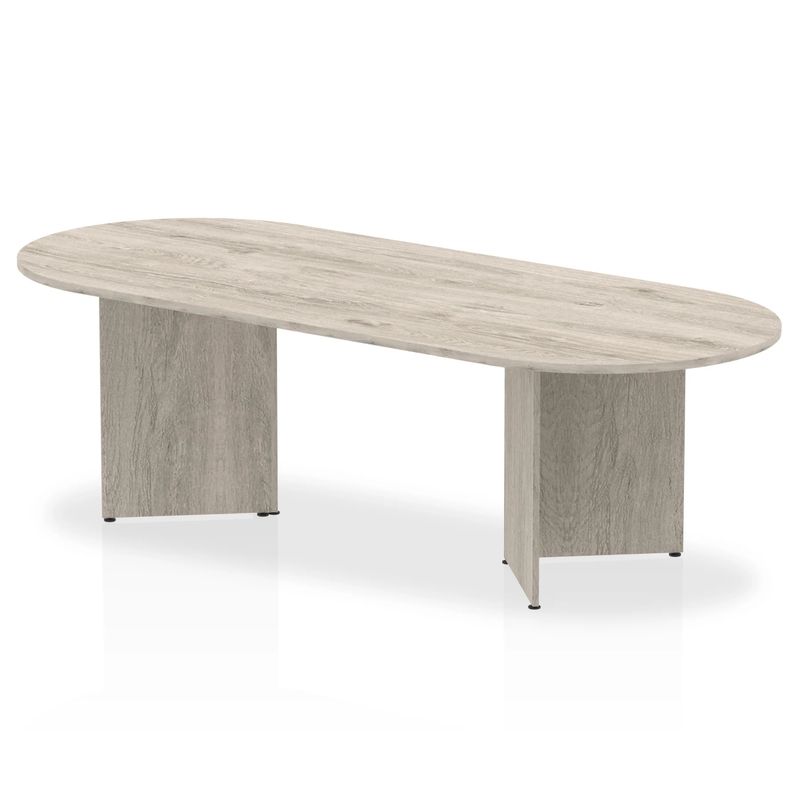 Impulse Boardroom Table Arrowhead Leg - Grey Oak - NWOF