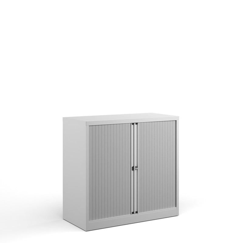 Bisley Systems Tambour Cupboard - White - Flogit2us.com
