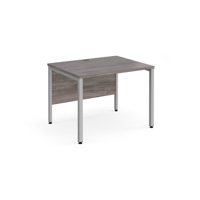 Maestro 25 800mm Deep Straight Desk With Bench Leg - Grey Oak - NWOF