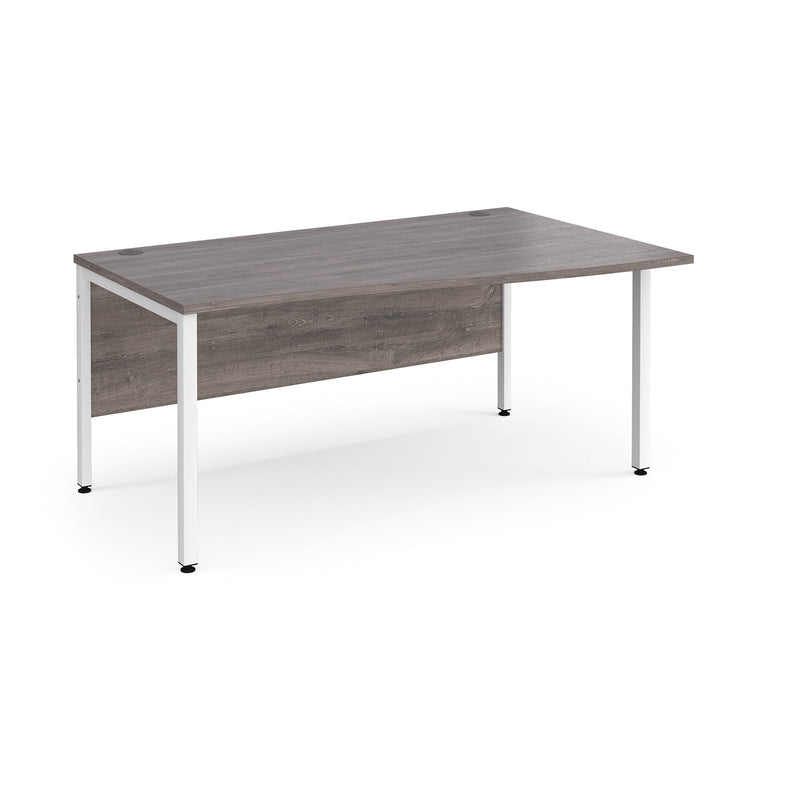 Maestro 25 Wave Desk With Bench Leg - Grey Oak - NWOF