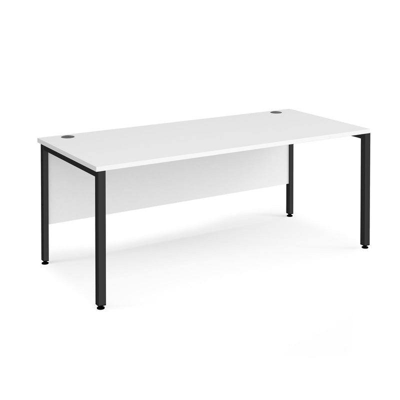Maestro 25 800mm Deep Straight Desk With Bench Leg - White - NWOF
