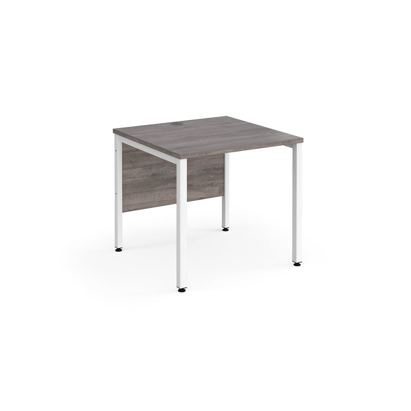 Maestro 25 800mm Deep Straight Desk With Bench Leg - Grey Oak - NWOF