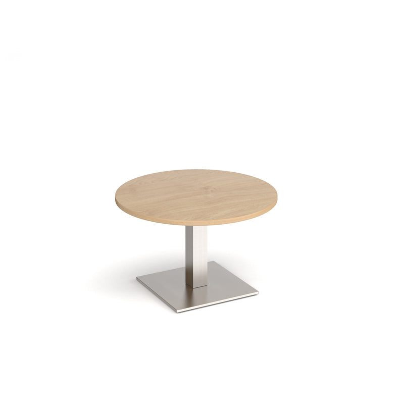 Brescia Circular Coffee Table With Flat Square Base 800mm - Kendal Oak - NWOF