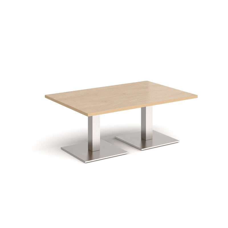 Brescia Rectangular Coffee Table With Flat Square Base - Kendal Oak - NWOF
