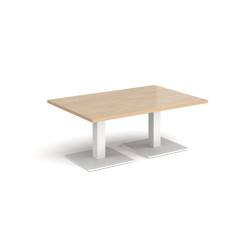 Brescia Rectangular Coffee Table With Flat Square Base - Kendal Oak - NWOF