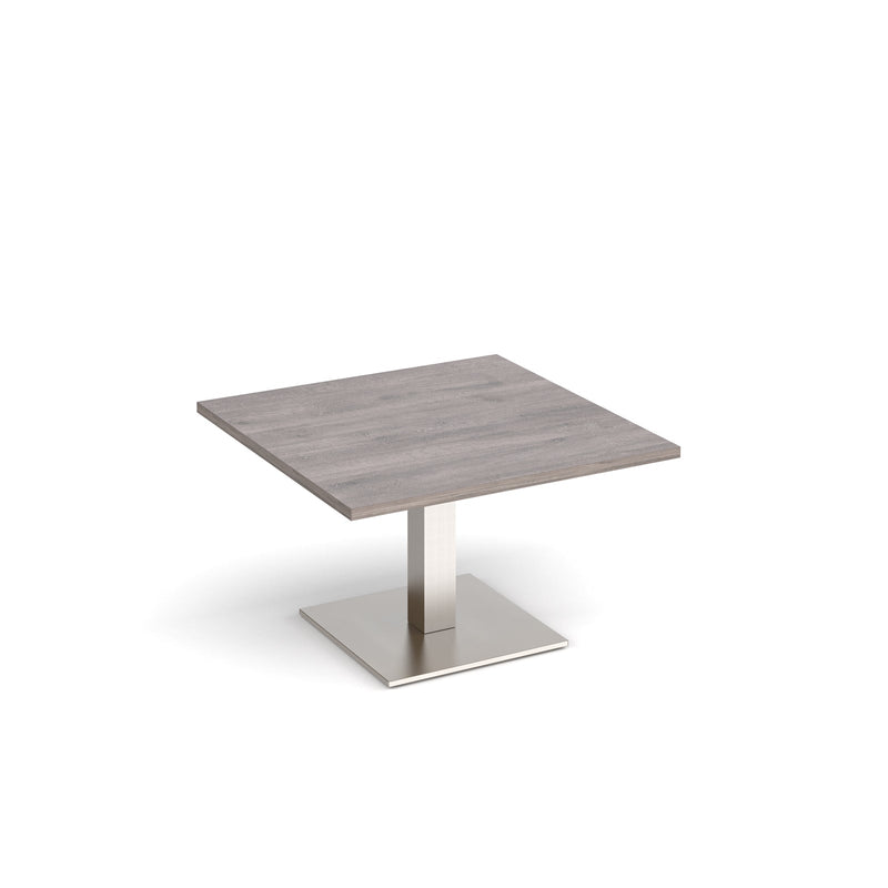 Brescia Square Coffee Table With Flat Square Base 800mm - Grey Oak - NWOF