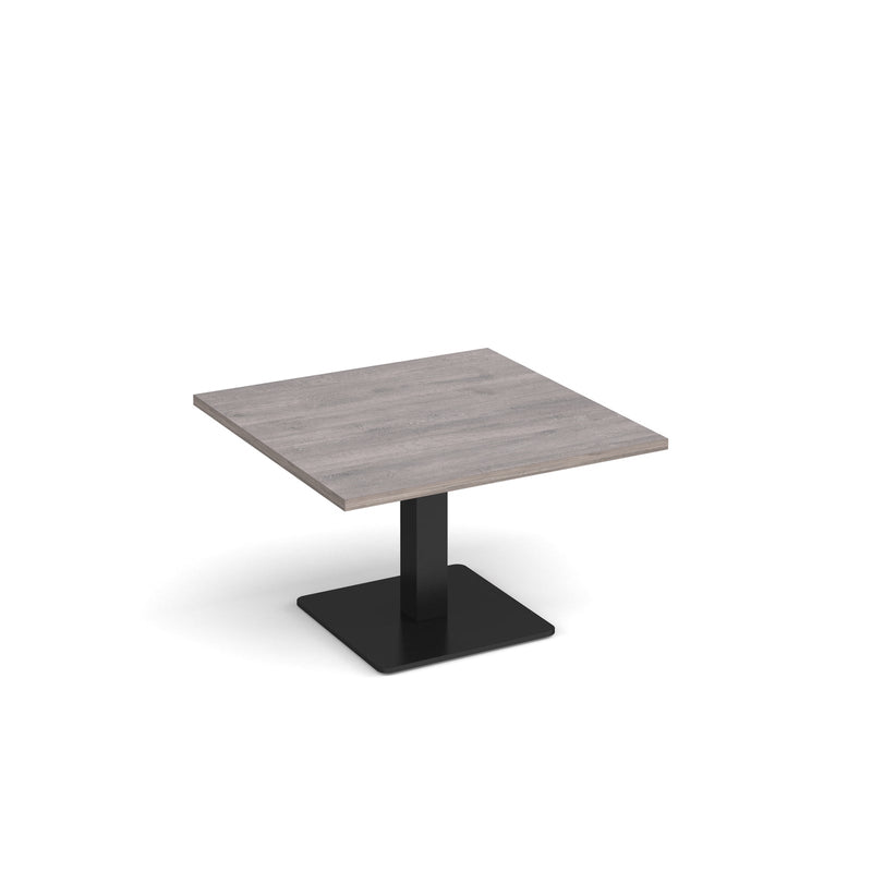 Brescia Square Coffee Table With Flat Square Base 800mm - Grey Oak - NWOF