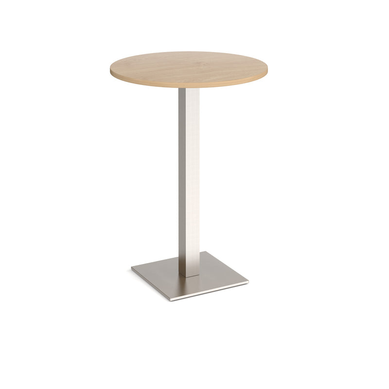 Brescia Circular Poseur Table With Flat Square Base 800mm - Kendal Oak - NWOF