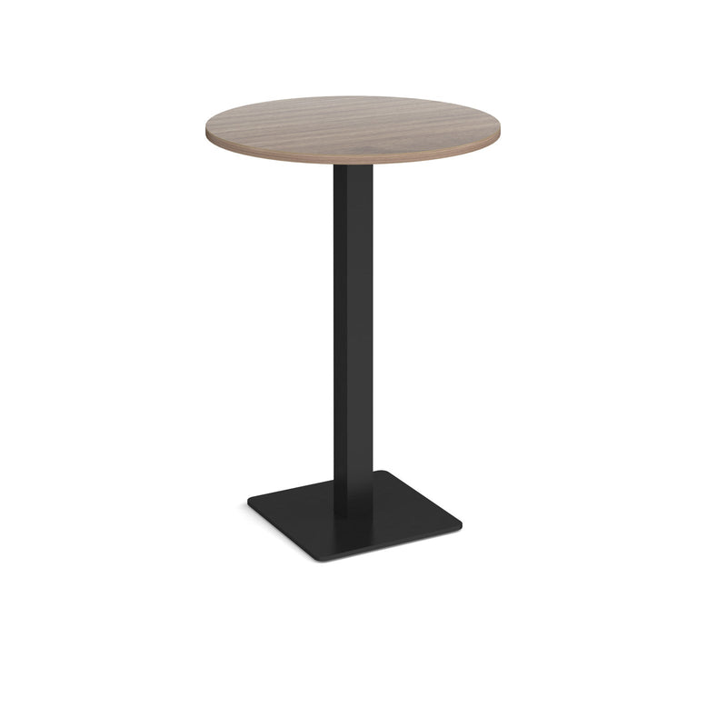 Brescia Circular Poseur Table With Flat Square Base 800mm - Barcelona Walnut - NWOF