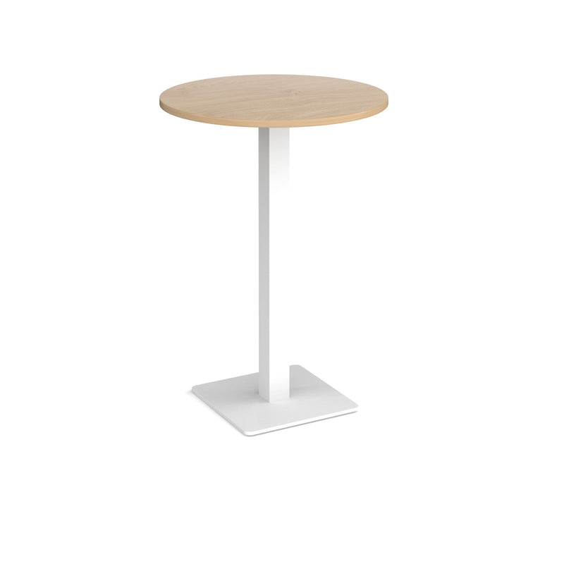 Brescia Circular Poseur Table With Flat Square Base 800mm - Kendal Oak - NWOF