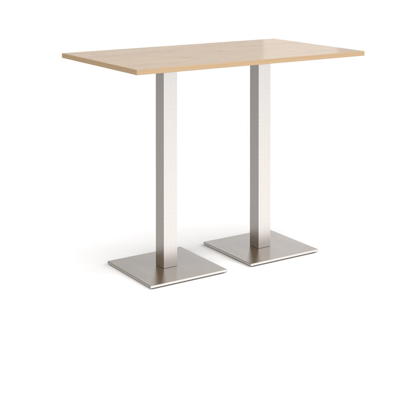 Brescia Rectangular Poseur Table With Flat Square Base - Kendal Oak - NWOF
