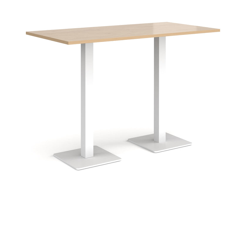 Brescia Rectangular Poseur Table With Flat Square Base - Kendal Oak - NWOF