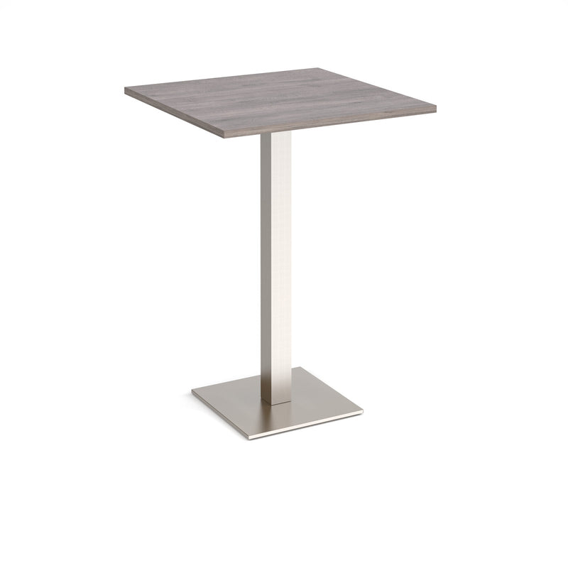 Brescia Square Poseur Table With Flat Square Base 800mm - Grey Oak - NWOF