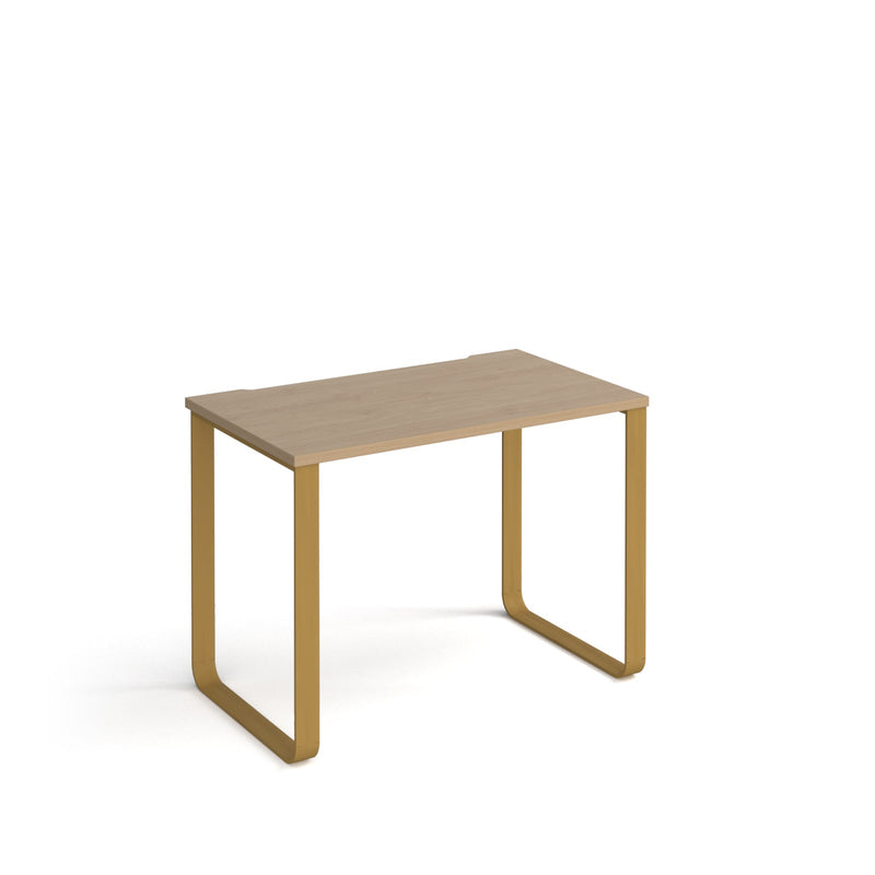Cairo Straight Desk With Sleigh Frame Legs - Kendal Oak - NWOF