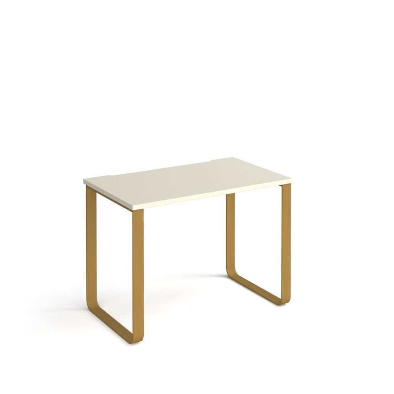 Cairo Straight Desk With Sleigh Frame Legs - White - NWOF