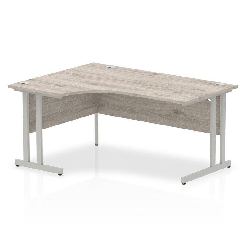 Impulse Crescent Desk With Cantilever Leg - Grey Oak - NWOF