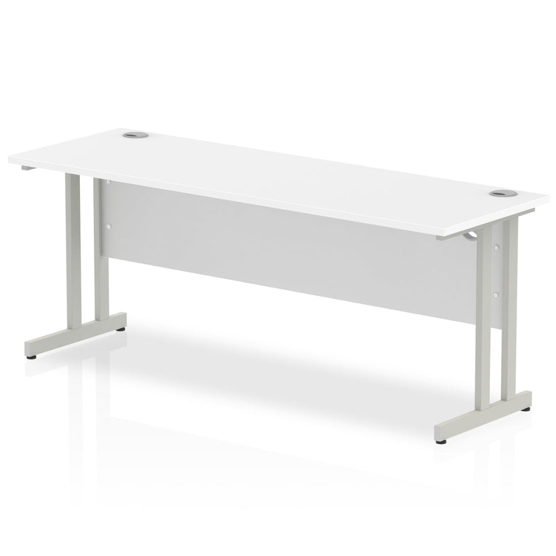 Impulse 600mm Deep Straight Desk With Cantilever Leg - White - NWOF