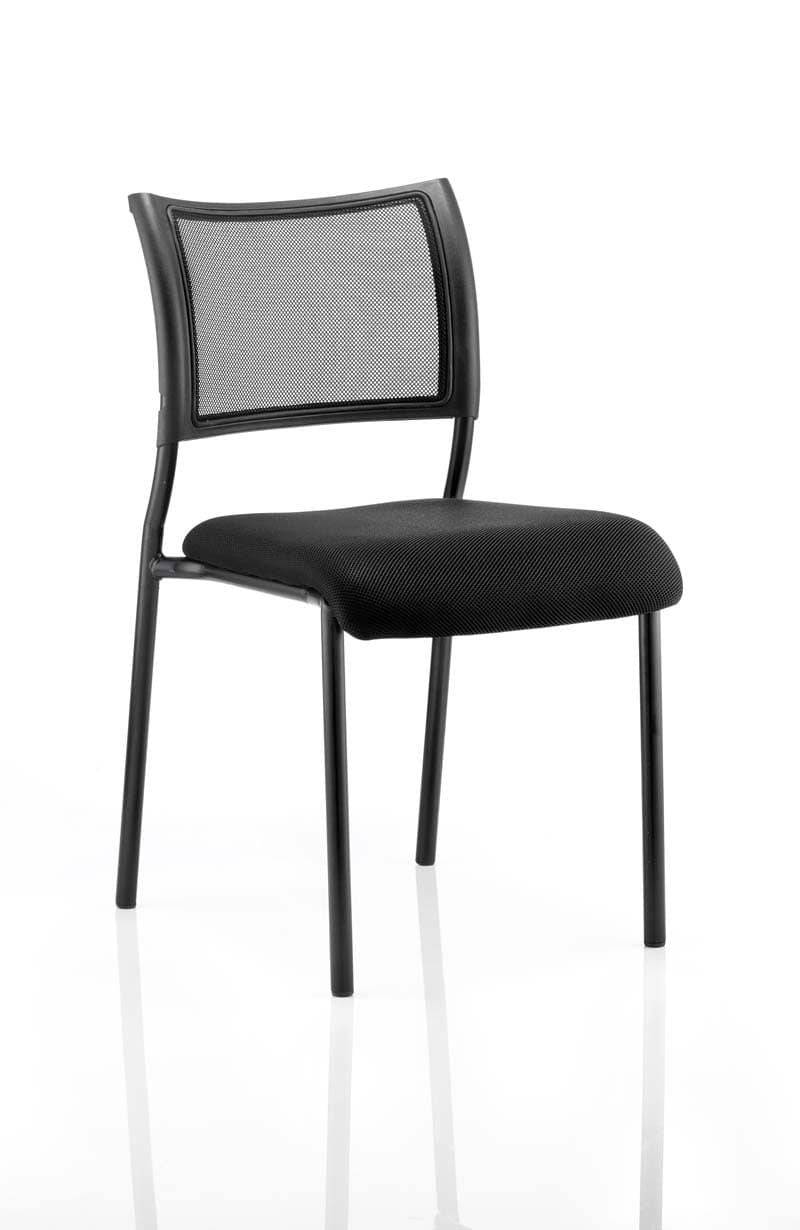 Brunswick Visitor Chair Black Fabric Without Arms Black Frame - NWOF