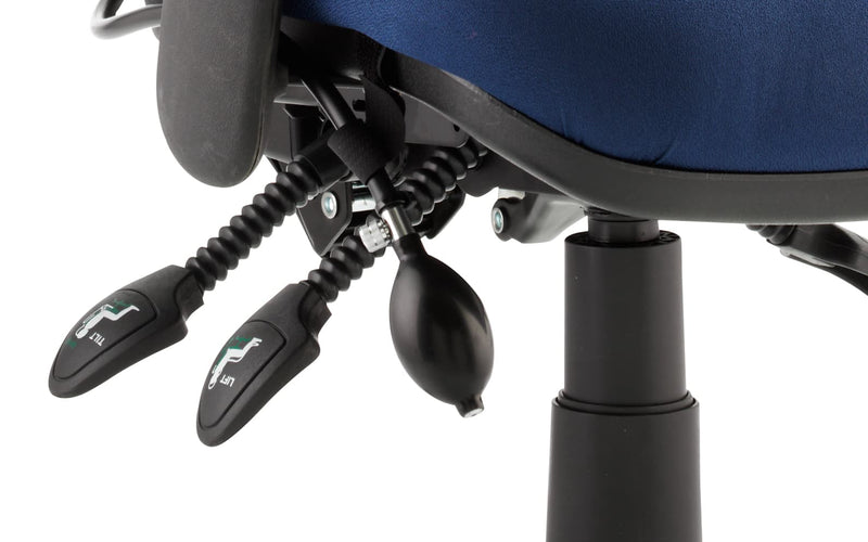 Chiro Medium Back Task Operators Chair Blue With Arms - NWOF