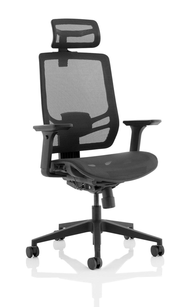 Ergo Twist Chair Black Mesh Seat With Mesh Back & Headrest - NWOF