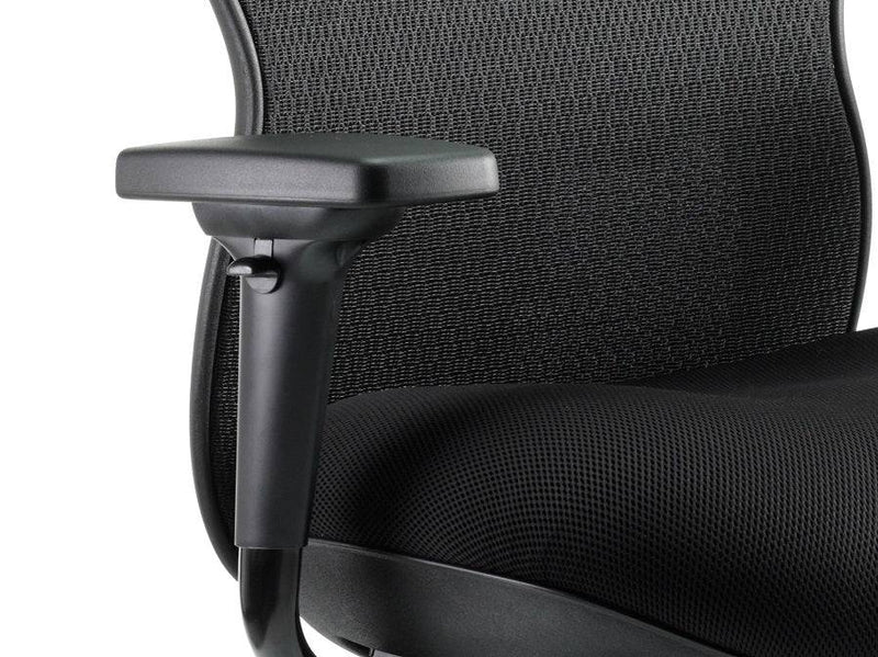 Stealth Shadow Ergo Posture Black Airmesh Seat And Mesh Back Chair With Arms - NWOF