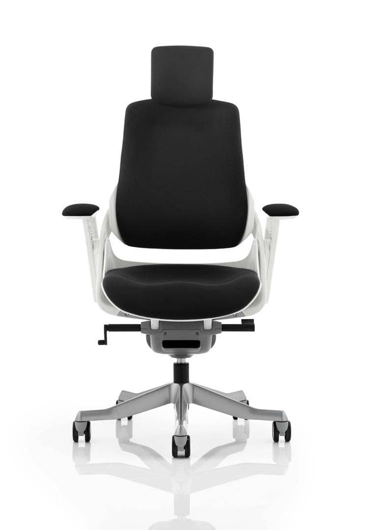 Zure Executive Chair Black Fabric With Arms & Headrest - NWOF