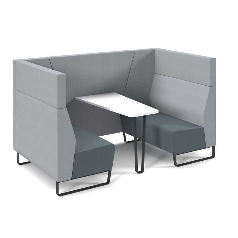 Encore² Open High Back 4 Person Meeting Booth With Table & Sled Frame - NWOF