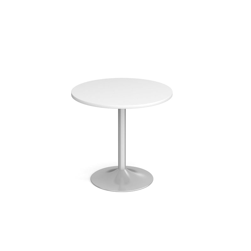 Genoa Circular Dining Table With Trumpet Base 800mm - White - NWOF