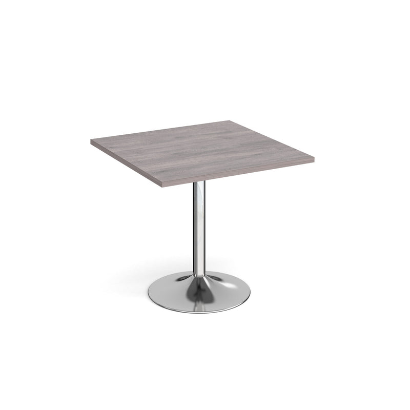 Genoa Square Dining Table With Trumpet Base 800mm - Grey Oak - NWOF