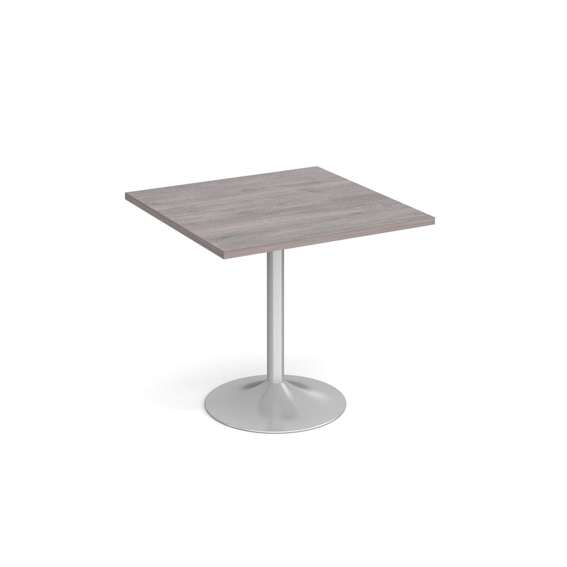 Genoa Square Dining Table With Trumpet Base 800mm - Grey Oak - NWOF