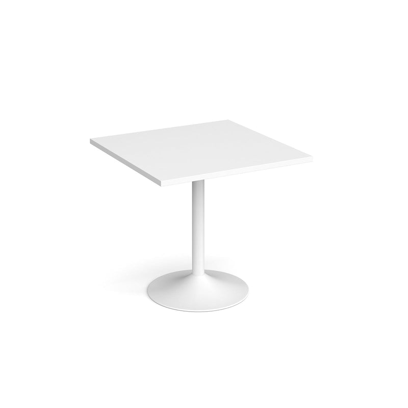 Genoa Square Dining Table With Trumpet Base 800mm - White - NWOF