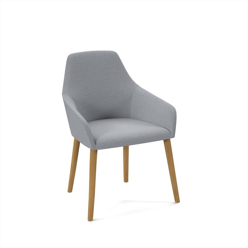 Juna Fully Upholstered Medium Back Lounge Chair With Oak Legs - NWOF