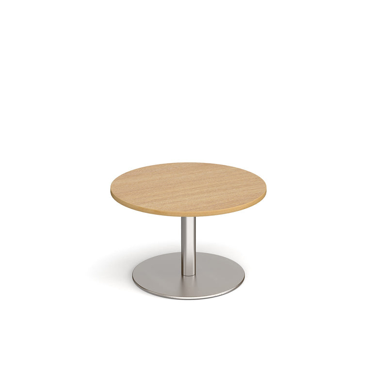 Monza Circular Coffee Table With Flat Round Base 800mm - Oak - NWOF