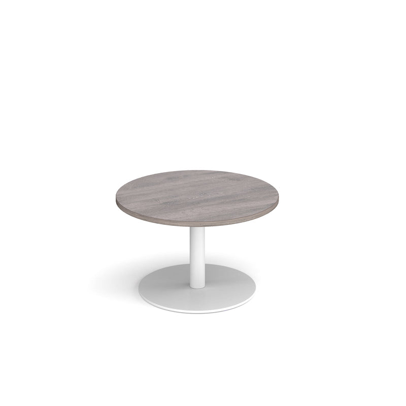 Monza Circular Coffee Table With Flat Round Base 800mm - Grey Oak - NWOF