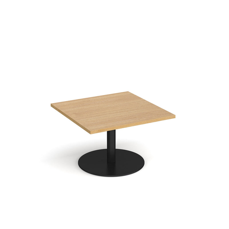 Monza Square Coffee Table With Flat Round Base 800mm - Oak - NWOF