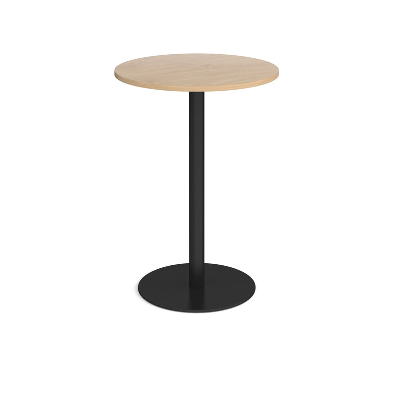 Monza Circular Poseur Table With Flat Round Base 800mm - Kendal Oak - NWOF