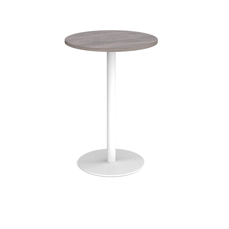 Monza Circular Poseur Table With Flat Round Base 800mm - Grey Oak - NWOF