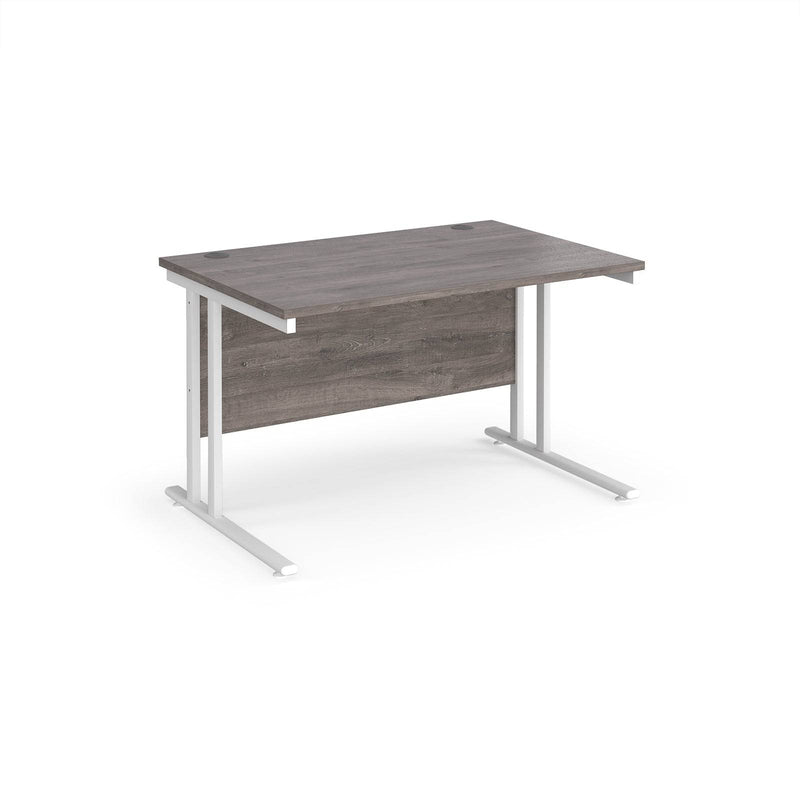 Maestro 25 800mm Deep Straight Desk With Cantilever Leg - Grey Oak - NWOF