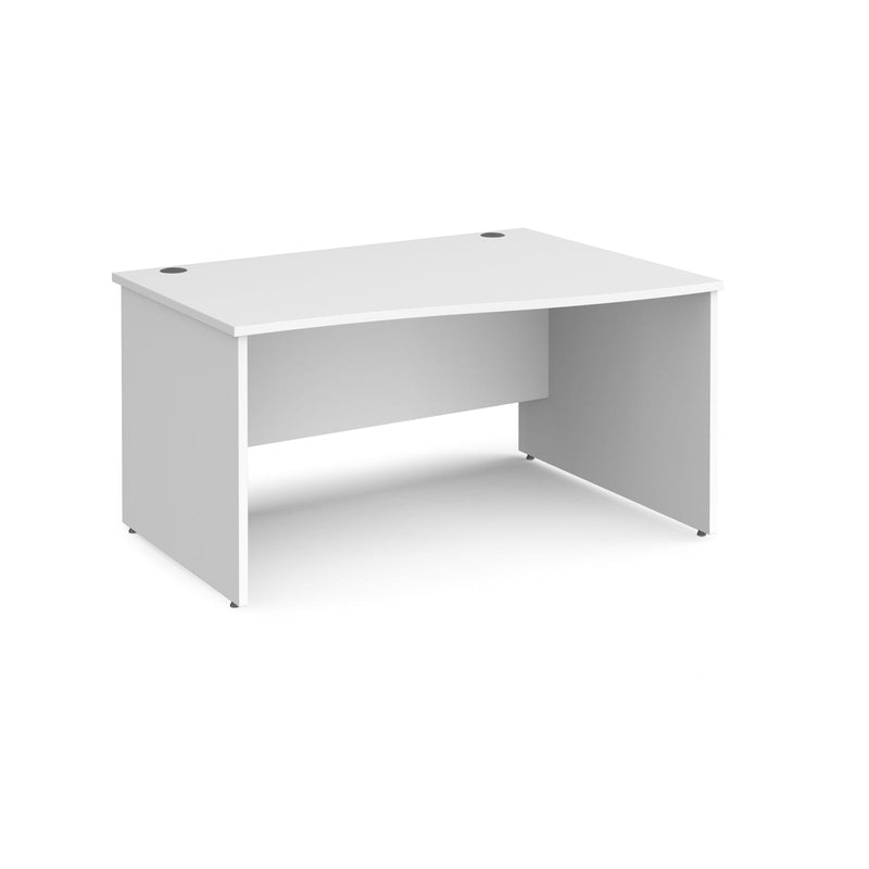 Maestro 25 Wave Desk With Panel End Leg - White - NWOF