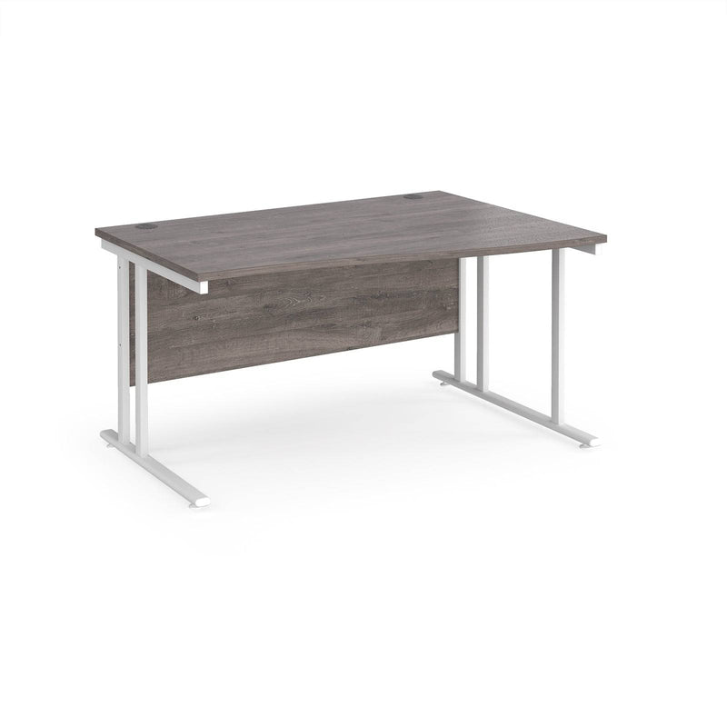 Maestro 25 Wave Desk With Cantilever Leg - Grey Oak - NWOF