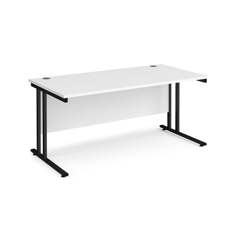 Maestro 25 800mm Deep Straight Desk With Cantilever Leg - White - NWOF