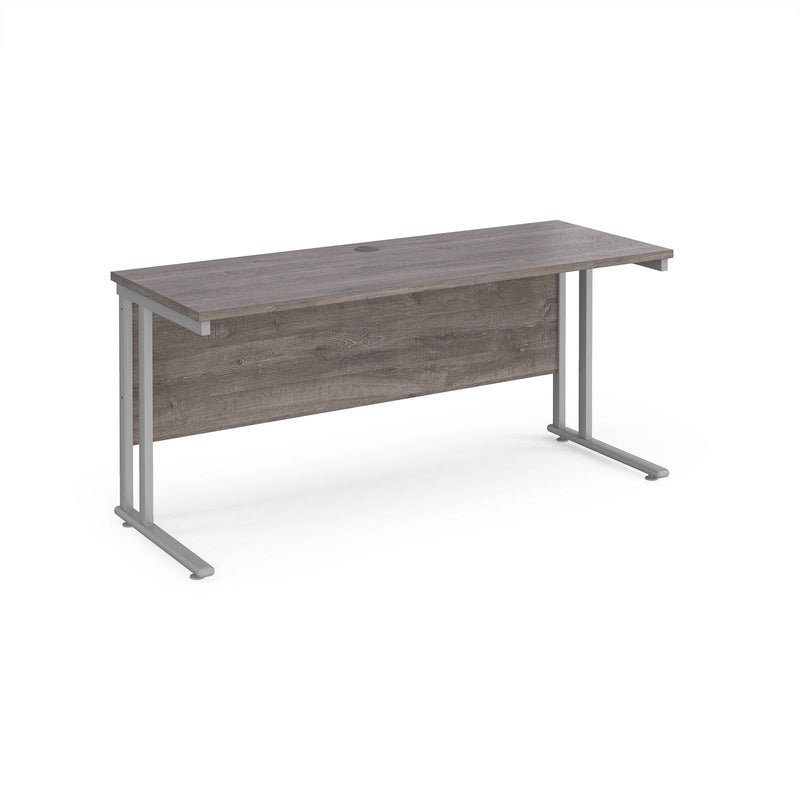 Maestro 25 600mm Deep Straight Desk With Cantilever Leg - Grey Oak - NWOF