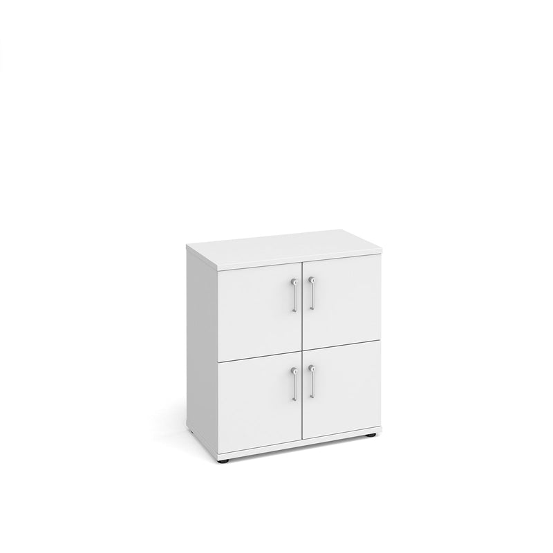 Wooden Storage Locker - White With White Doors - NWOF