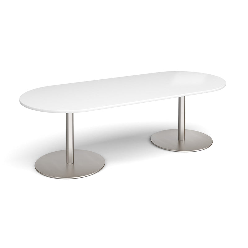 Eternal Radial End Boardroom Table 2400mm x 1000mm - White - NWOF