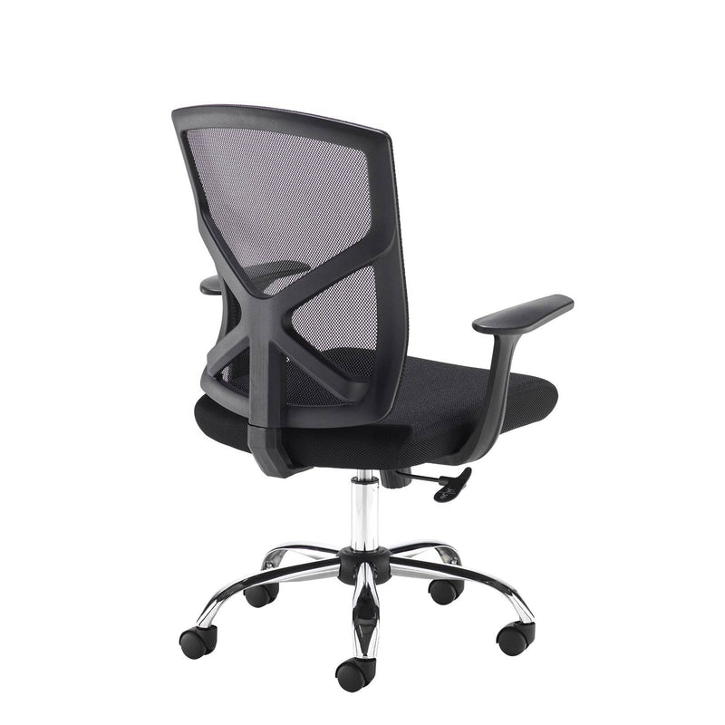 Hale Black Mesh Back Operator Chair With Black Fabric Seat & Chrome Base - NWOF