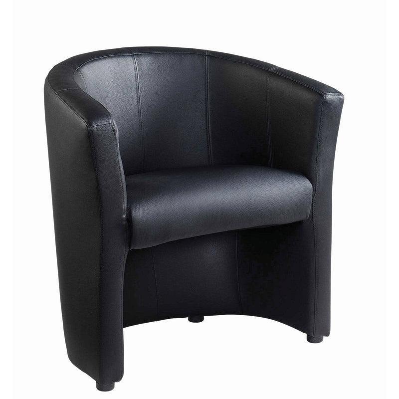 London Reception Single Tub Chair - Black Faux Leather - NWOF