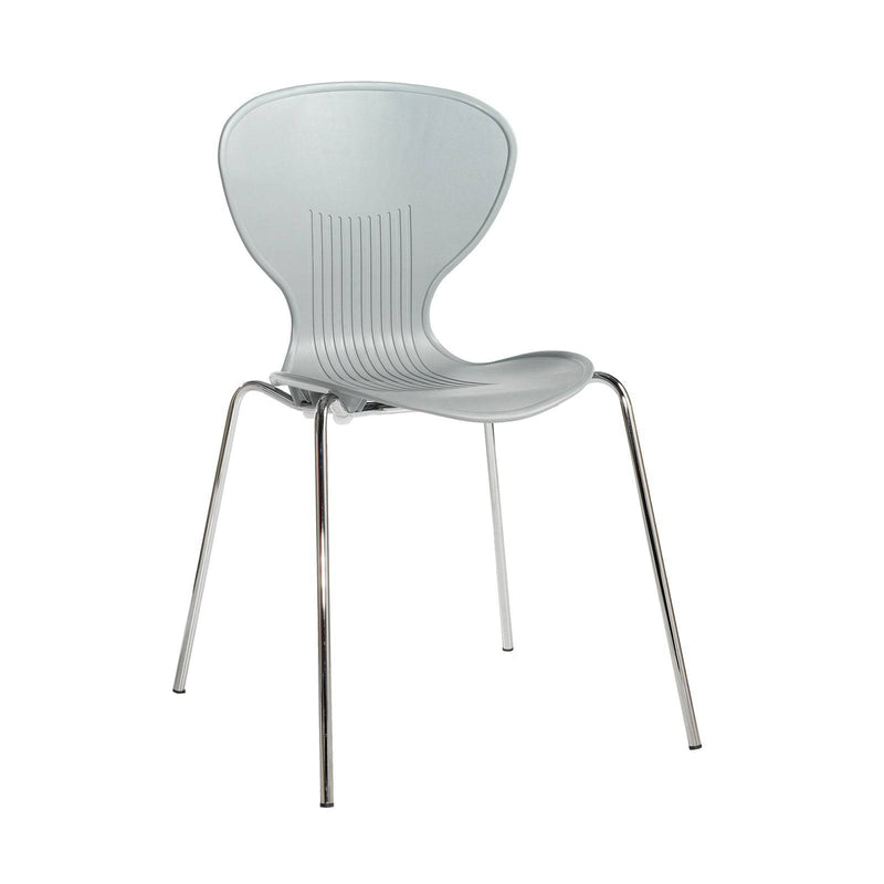 Sienna One Piece Shell Chair With Chrome Legs (Pack of 4) - Grey - NWOF