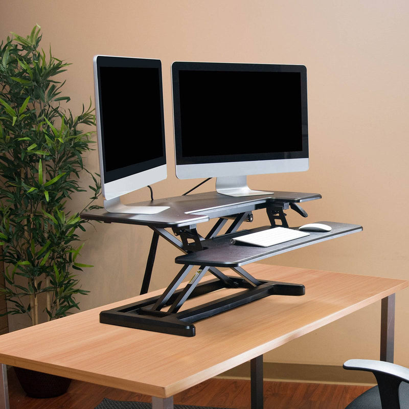 Sora Height Adjustable Sit Stand Workstation for Desks - Black - NWOF